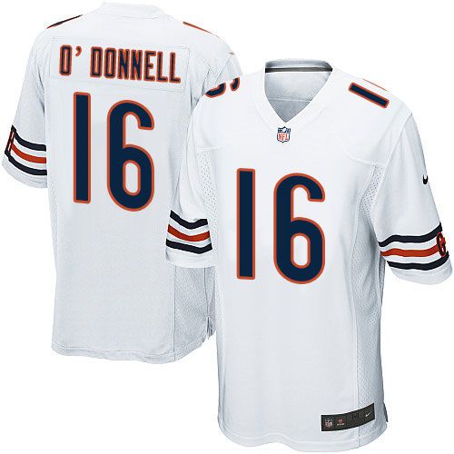 Men Chicago Bears #16 Pat ODonnell Nike White Game NFL Jersey->chicago bears->NFL Jersey